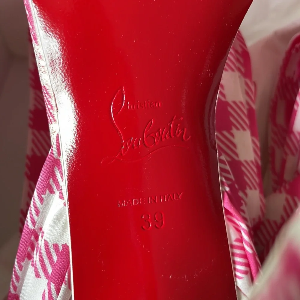 Christian louboutin sandale du desert 100mm pink rose bco sz 39 - Picture 8 of 9
